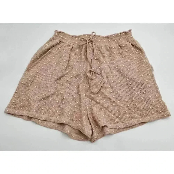 Blu Pepper Pants - Blu Pepper Women's Size L Pink with White Polka Dot Shorts